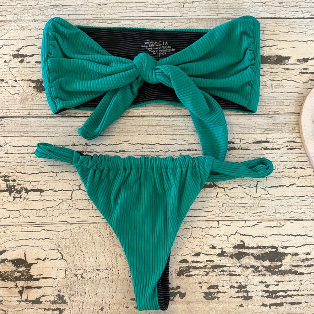 ACACIA SWIMWEAR green ribbed